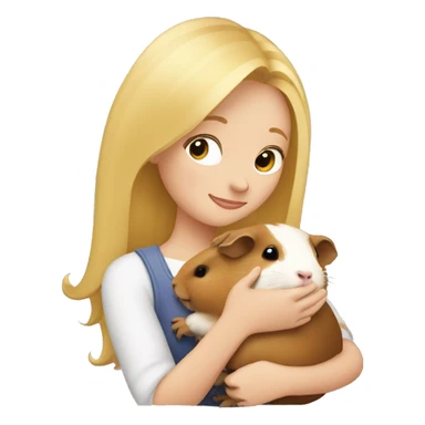 Blonde Woman hugging a guineapig sticker