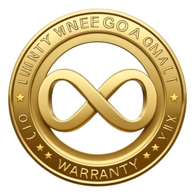 warranty seal with infinity symbol, lifetime guarantee badge sticker