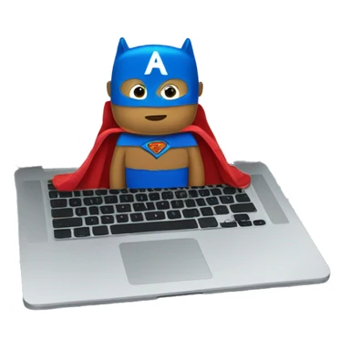 laptop wearing a superhero cape sticker