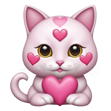 GATITA ENAMORADA CON UN MOÑO CON OJOS DE CORAZON  sticker