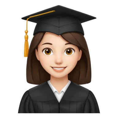 young brunette girl university graduate sticker