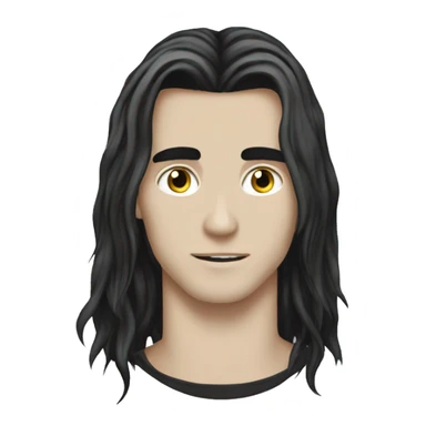 a goth long haired young guy handsome sticker