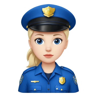 female police officer with blue buckle sticker