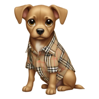 dog Burberry shirt print sticker