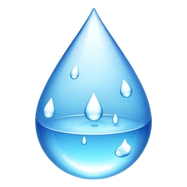 shiny blue water droplet sticker