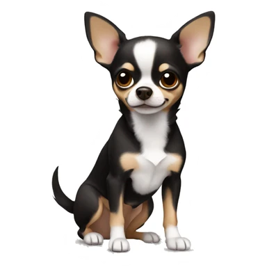 Chihuahua black and braun and Short hair with a white Heart on the chest  sticker