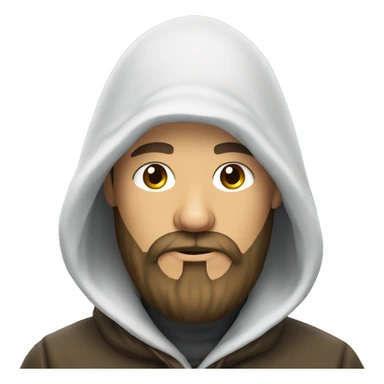 Russian man with beard in a hood covered with snow sticker