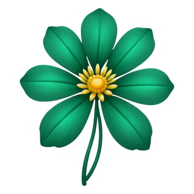 Emerald green realistic flower sticker