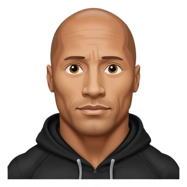 dwayne johnson with black hoodie sticker