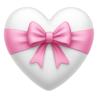 White heart with pink bow  sticker