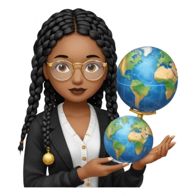 a-young-woman-wearing-fine-gold-round-glasses-and-black-hair-in-several-box-braids,-she-has-light-black-skin,-and-she's-wearing-a-white-shirt-with-an-black-cardigan-on-top.-she's-holding-a-globe-in-one-hand.png sticker