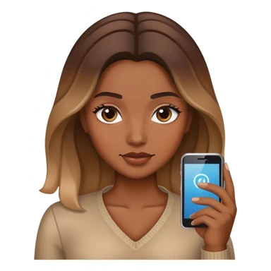 Realistic balage hair  woman speaking on 1 cell phone sticker