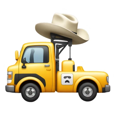 tow truck with white cowboy hat on cab sticker