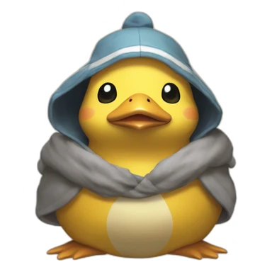 Psyduck with word "FINALE" in a phylactery sticker