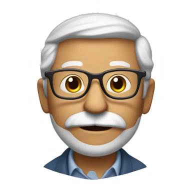 i want an emoji of a old man in his 50th years old that looks like an expert in teaching business , with glasses and a book in his hand sticker