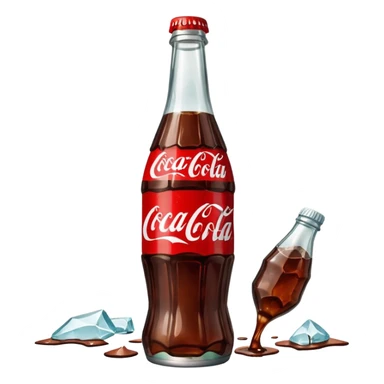 shattered bottle of coca cola sticker