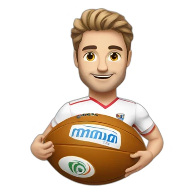 Antoine Dupont avec son ballon de rugby  sticker
