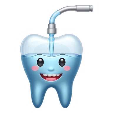 Dental irrigator without faces or teeth on it  sticker