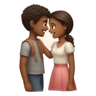 boy and girl feel love sticker