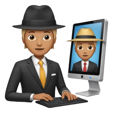  A person that has a computer screen as it head A person that has a computer screen as it’s hat and wear a suit and wears a suitand is wearing a suit sticker