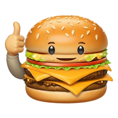 Thumbs up with the cheeseburger on it sticker