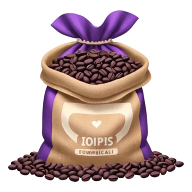Bag of purple coffee beans sticker
