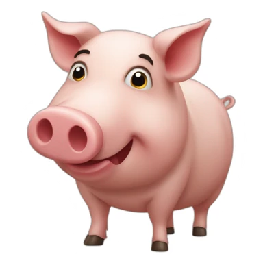 Cochon qui fait un cœur avec un cheval sticker