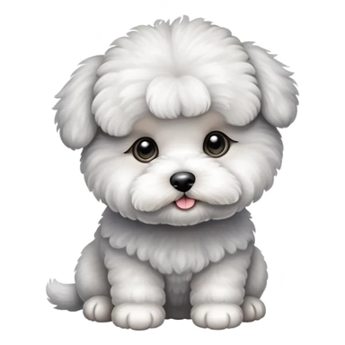 Gray Bichon Frise puppy sticker