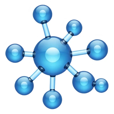 blue chemical molecule sticker