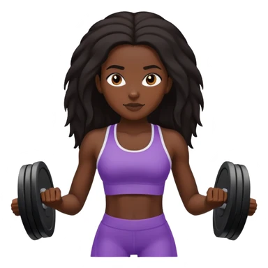 black dark girl long dark hair working out sticker