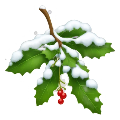 Mistletoe with berries and snow christmas sticker