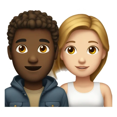 Mixed boyfriend and white girlfriend both with brown hair sticker