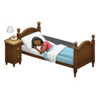Women sleeping in a bed as a waitress  sticker