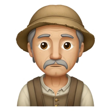 Peasant man sad sticker