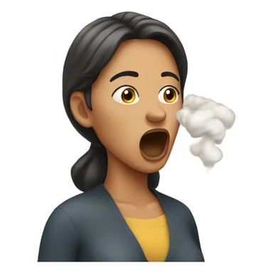 Woman pretend coughing sticker