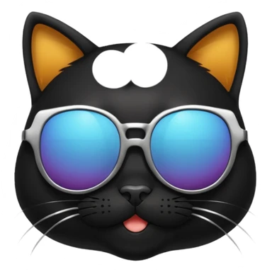 black cat wearing sunglasses, playful expression sticker