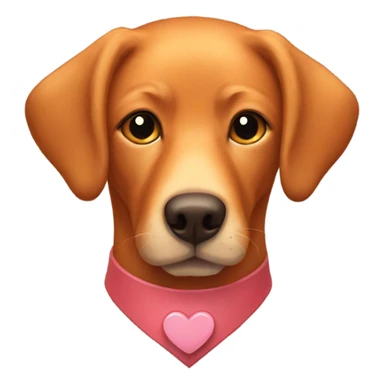 Labrador fox red with a heart sticker