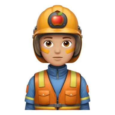 rust full kit chest up helmet vest Apple emoji style Y2K color palette shine sticker
