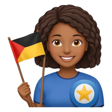 flat Flag holder black woman sticker