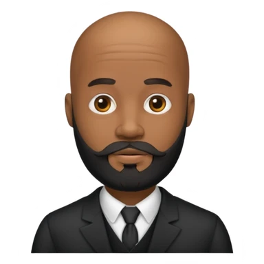 A black gigolo with a full beard and bald head sticker
