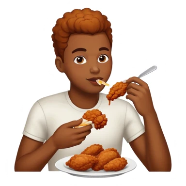 Black person eating chicken sticker