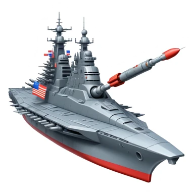 Huge Russian space battleship with prominent flag and missile launchers sticker