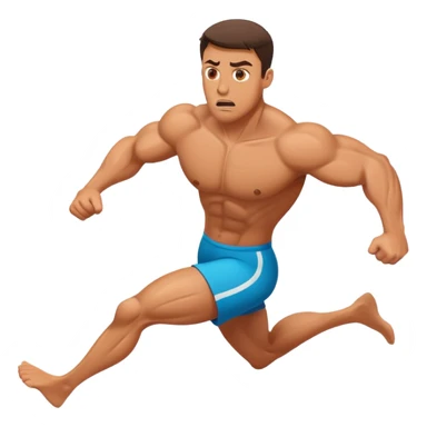 a muscular man afraid and running from his wife sticker