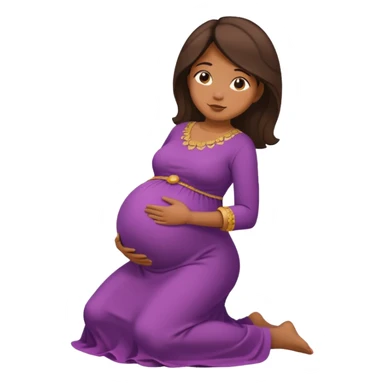 Pregnant brown kneeling sticker