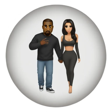 Kanye West holding Kim Kardashian sticker