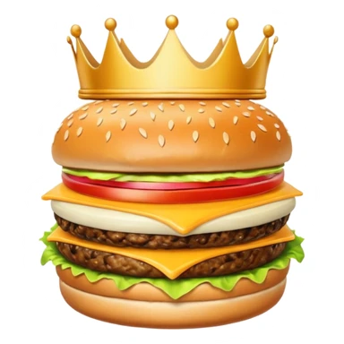 burger with crown sticker