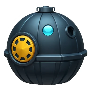 sea mine, geometric shapes only, not realistic sticker
