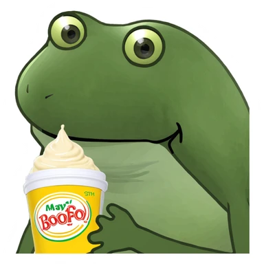 a piece of bread with mayonnaise sticker