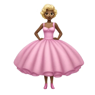 Galinda pink bubble dress from the wicked movie sticker