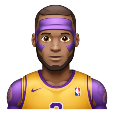 Lebron James as a half robot/cyborg AI but still keep lakers and make him look friendly sticker
